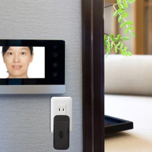 Trådlös Dörrklocka Set Touchknapp 38 Ringsignaler 4 Justerbar Volym IP44 Vattentät LED-lampa för Hem Lägenhet EU-kontakt