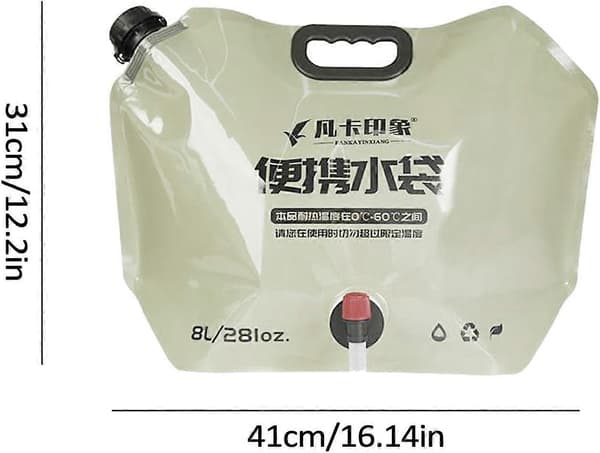 Foldable Water Container | 8L Camping Water Dispenser - Portable Camping Water Container for Camping, Backpacking, Picnic, Hiking