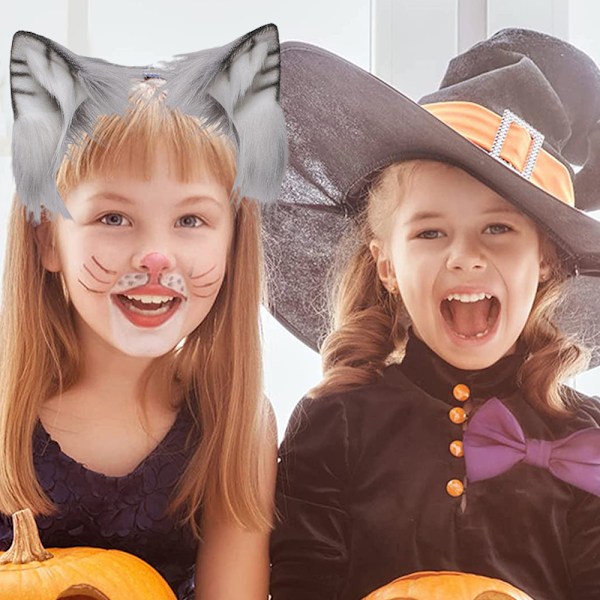 Ræv Kat Lang Pels Ører Hår Hovedbeklædning Ulv Dyr Anime Halloween Jul Kostume Hårbånd og Hårspænde