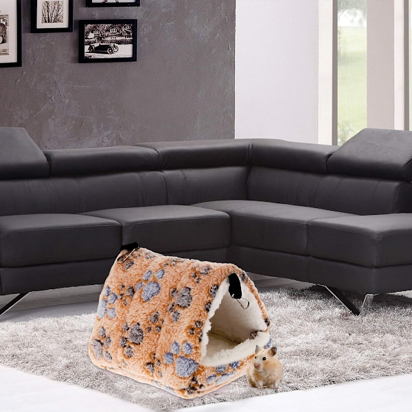 Vintervarm Hamster Seng, Blød Lille Dyreseng Hus med Krogdesign til Hamster Papegøje Pindsvin Marsvin