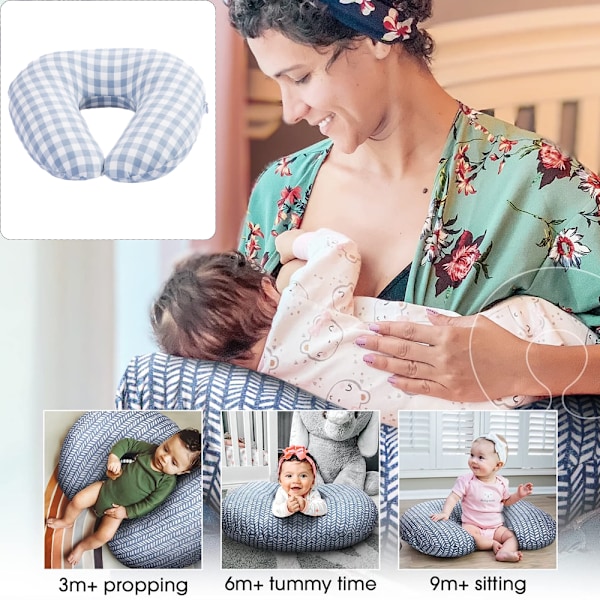 Ammingspute og plasseringshjelp - original blå chevron | | støtter amming, flaskefôring, baby