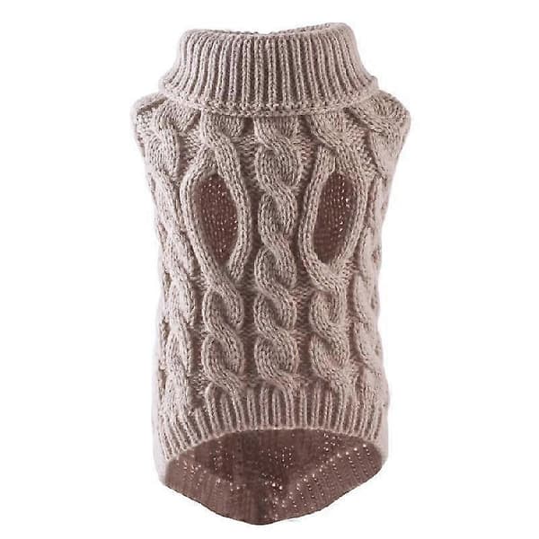 1 pc Pet Vests Comfortable Knitted Sweaters Cute Winter Warm Lovely Multicolor khaki khaki S