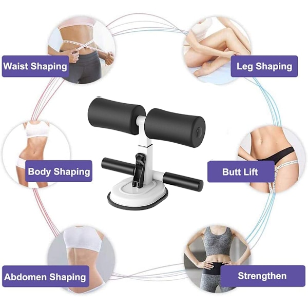 Bærbar Gulv Sit-Up Bar, Justerbar Selvsugende Sit-Up Hjælp, Fitness To Rækker Sit-Up Fodholder til Hjemmetræning