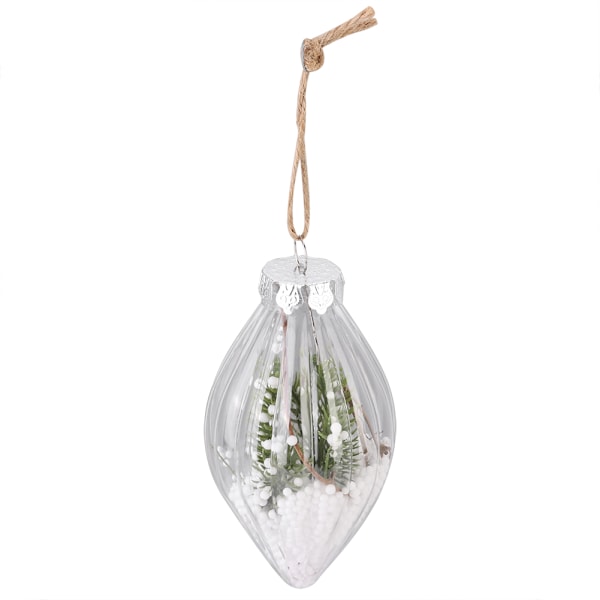 DIY Spisse Hode Vertikale Striper Juletrærkule Transparent Åpen Plast HengepyntA