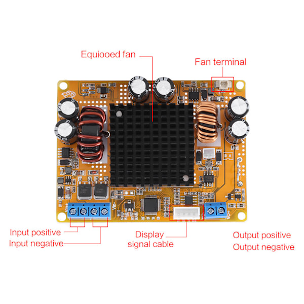 DC‑DC Justerbar 5A LCD Digital Automatisk Step‑up Step‑down Spændingsmodul