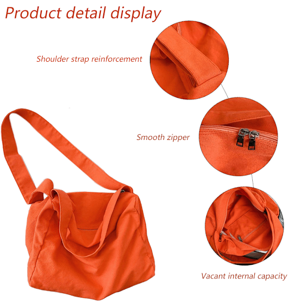 Lærveske i lerret - Messengerbag, skulderveske, crossbody