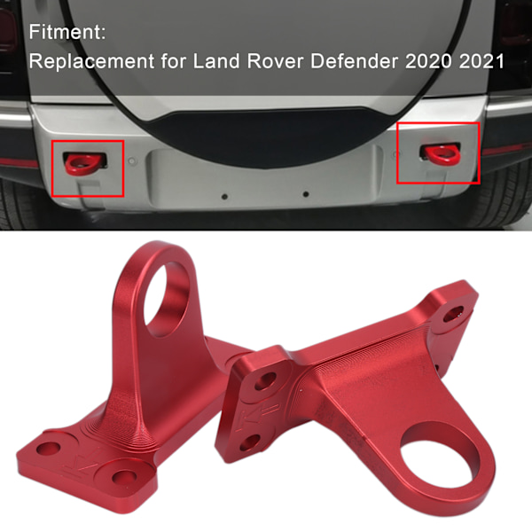 2 kpl Perävaunun Keulakoukku Pieni Metallikoukku Vaihto Land Rover Defender 2020 2021 Punainen