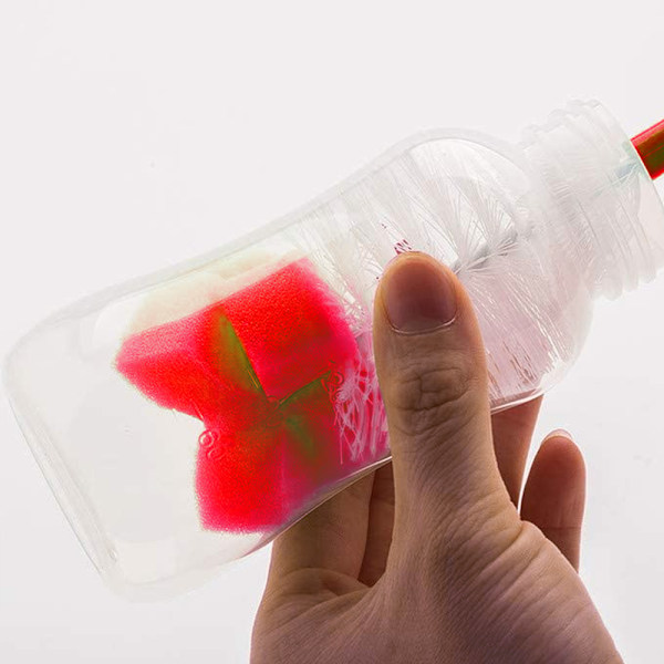 Flaskebørste, Langskaftet Vandflaske Skrubbebørste, Designet til Rengøring af Babyflasker, Sippy Cups, 3-pak