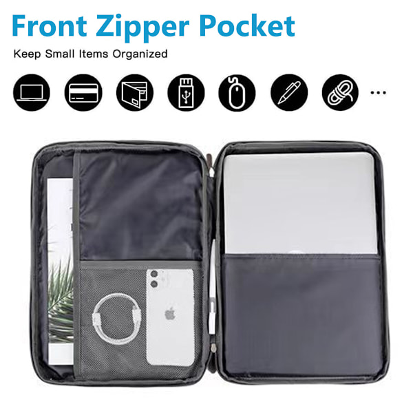 PU-läder Laptopväska, Hållbar Stötsäker Skyddande Datorväska 360 Skyddande Laptop Sleeve Väska