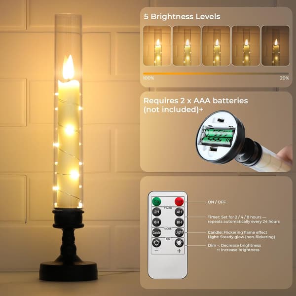 Fjernbetjent LED-lys - Flammefrit Ambient Sort til Bryllup Romantisk Festindretning Sort Black With remote control