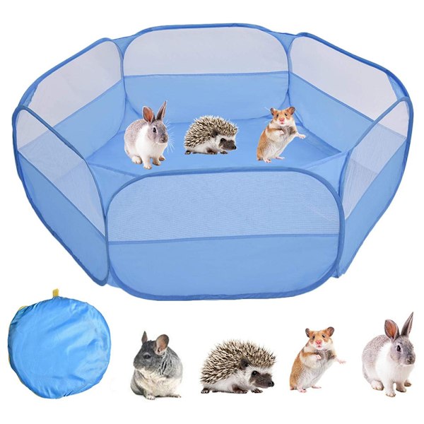 Lille Dyreburtelt, Åndbar Pet Playpen Pop Up Udendørs/ Indendørs Træningshegn, Bærbar Havehegn til Marsvin, Kaniner, Hamster