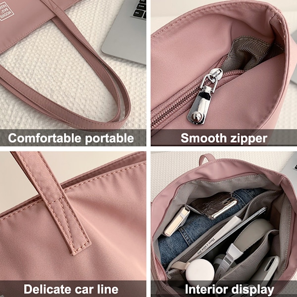 Modeväska för pendling, totebag, canvasväska, vattentät nylonväska