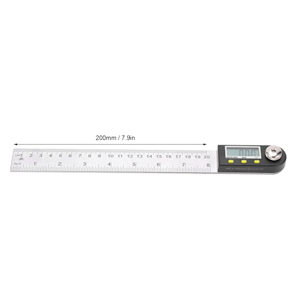 Digital Vinkelmåler LED-Skjerm Rustfritt Stål Metrisk Imperial 360° Måler 200mm