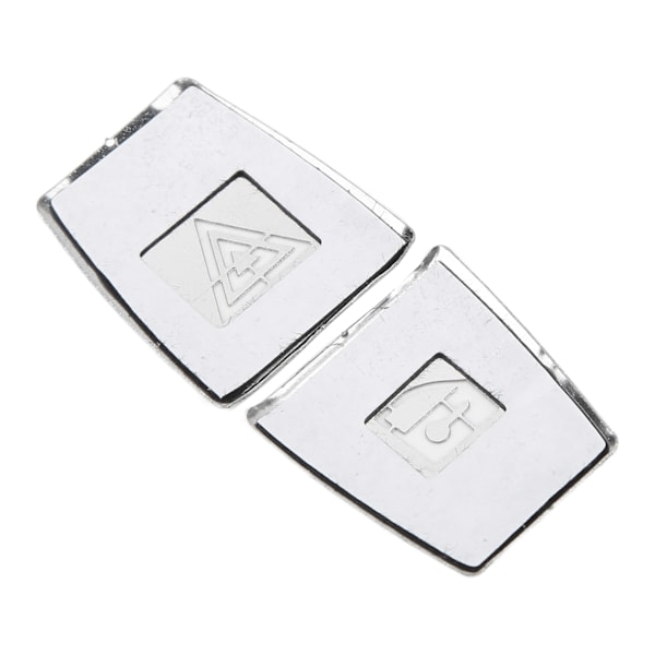 2 stk Dobbel Blinklys Bryterknapp Dekorativ Patch Sølv Aluminium Legering Bil Tilpasninger Utskifting for X3 E83 2006‑2010