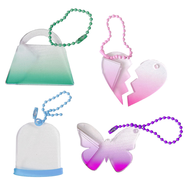 40 stk Akryl Blanks med Farverige Perlekæde, Klar Gradient Akryl DIY Ornament Blanks til Nøglering Håndværk Hængende Julepynt (Farve tilfældig)