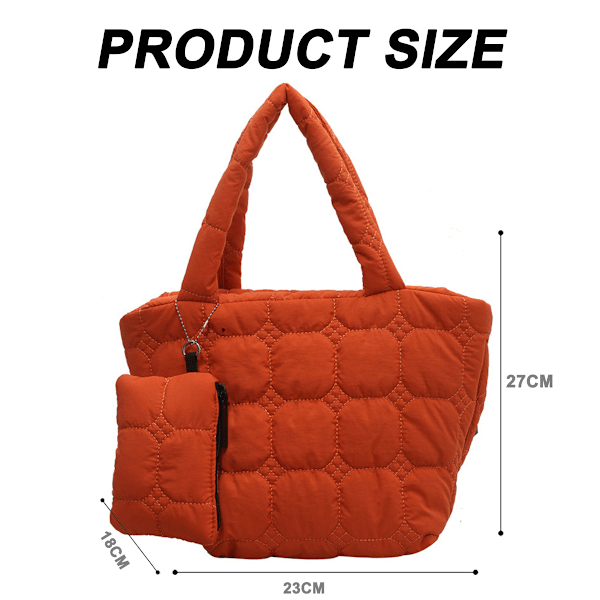 Stor Puffer Tote Bag för Kvinnor, Quiltat Puffer Bag, Puffig Väska Axelväska Tote Bag Quiltat Puffig Handväska