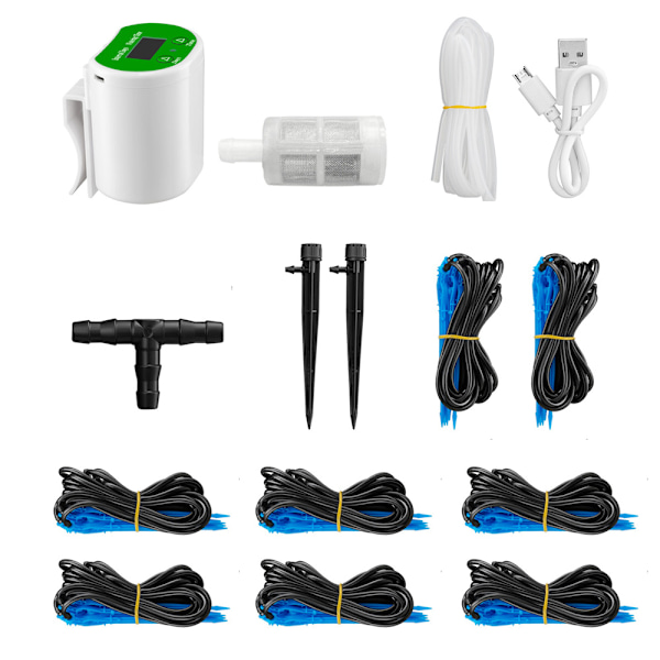 Automatisk Bevattningssystem, Bevattningssystem för Inomhusväxter, Krukväxter Kit, LED-Display och USB-Strömstation, Självbevattningssystem, DIY Automatisk