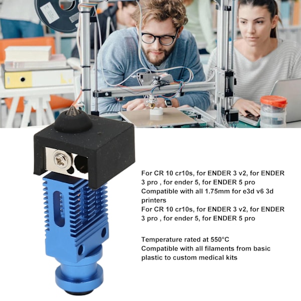 3D-skrivar Hotend-kit för CR 10 CR10s för Ender 3 V2 för Ender 3 Upp till 550℃ Hög Temperatur Noggrannhet Helmetall Hotend