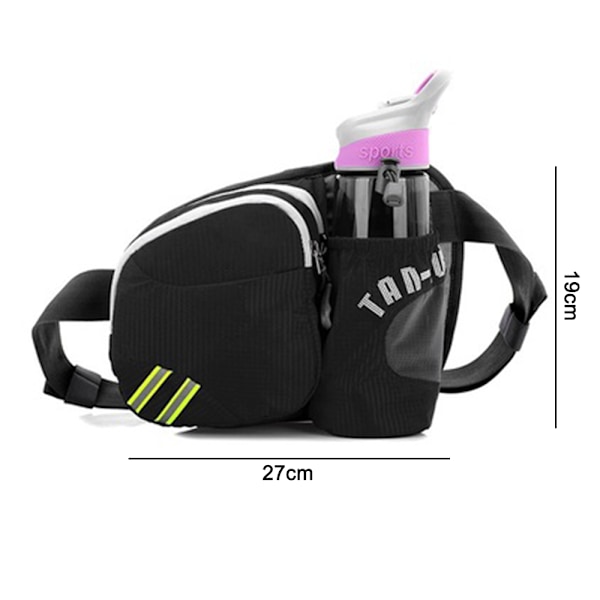 Vaellusvyölaukku Fanny Pack, jossa on vesipulloteline, miehille ja naisille, ulkoiluun, juoksuun, matkustamiseen, leirintään ja koiranulkoilutukseen, sopii kaikentyyppisille älypuhelimille