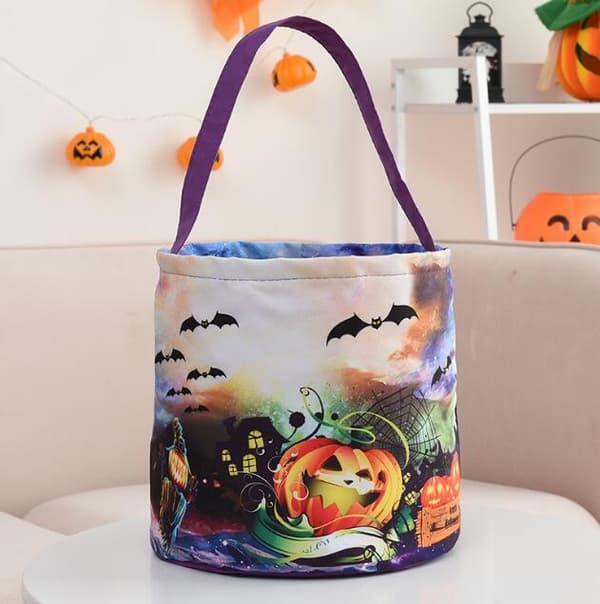 Halloween-godispåse för barn med lysande pumpa Purple