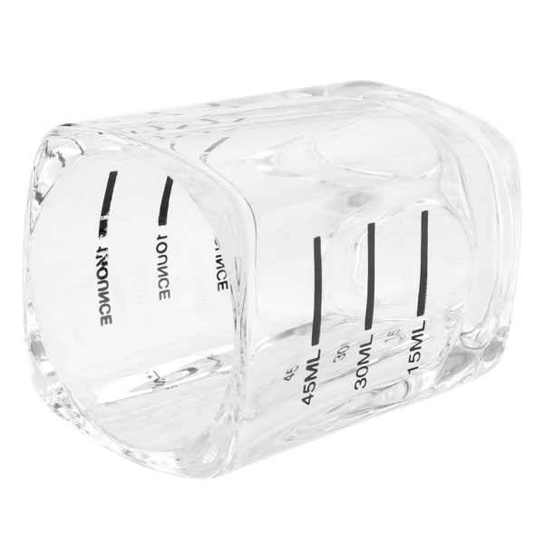 45 ml/1,5 oz mätkopp i tjockt glas Transparent genomskinlig stång