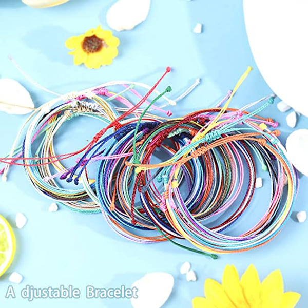 16 stk Sommerstrand Armbånd Justerbare Flettede Snøre Ankelarmbånd for Kvinner Jenter Smykker for Sommeren
