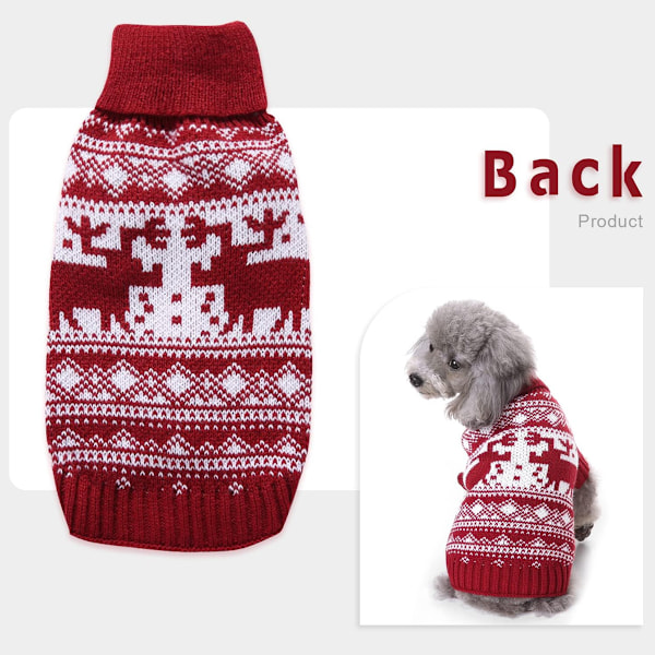 Juletrøje til Hunde - Strikket Trøje med Høj Hals til Kæledyr, Sød Hundetrøje til Små, Mellemstore og Store Hunde, Blød og Varmt Vintertøj til Hunde