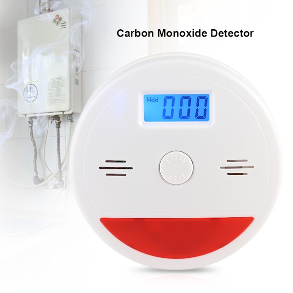 CO-kolmonoxiddetektorlarm Gasdetektering LCD-display Batteridriven