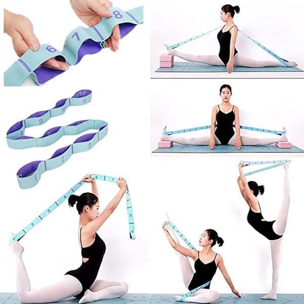 Stretchingband Yoga Mat Bärremmar Benövningsutrustning Stretchingband för Flexibilitet