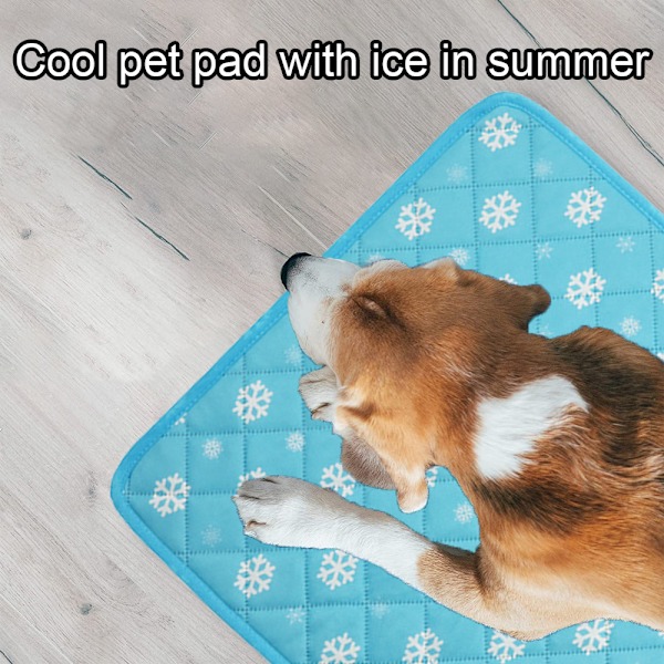 Sommar is silke cool husdjursmatta tryck andas non-slip hundmatta husdjur kyl ismatta katt kylmatta