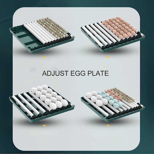 Egg Inkubator Kontroller LED Lys Automatisk Vendende Inkubator Fuktighetskontroller Grønn EU-Plugg 220V 38 Egg