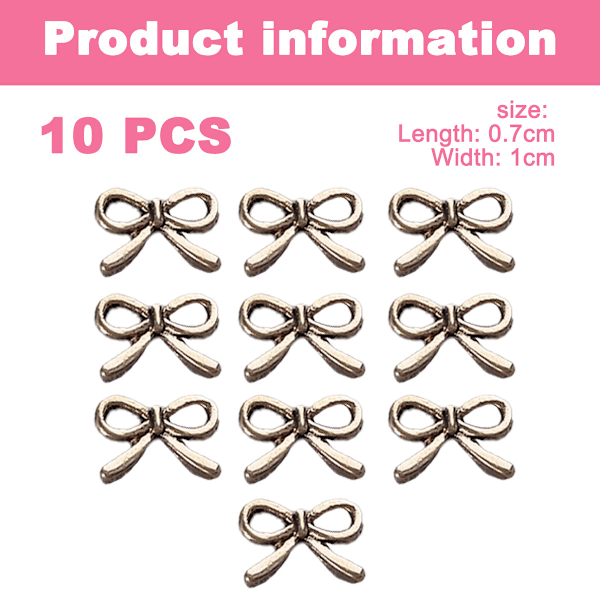 10 Stk, Båge Legering Nagel Ornament Retro Legering Nagelborr Ornament DIY Dekorativ Nagelkonst