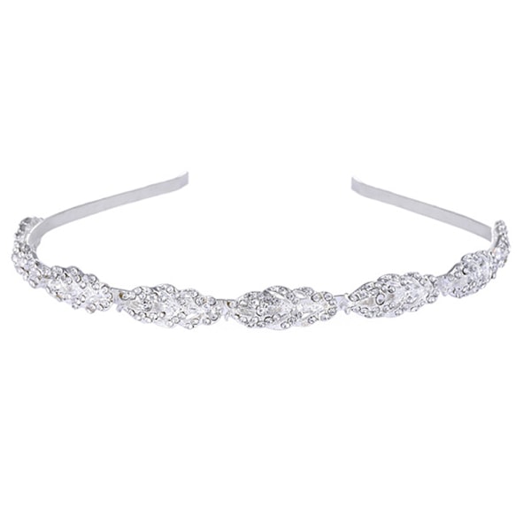 Blomsterdesign Rhinestone Kristall Bröllopspannaband Brudhuvudbonader Enkel Design Bröllopspannaband