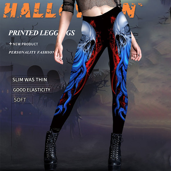 Naisten Printtilegginsit Halloween-Legginsit Halloween-Puku Legginsit Venyvät Hauskat Juoksuhousut Tights Workout Legginsit Housut