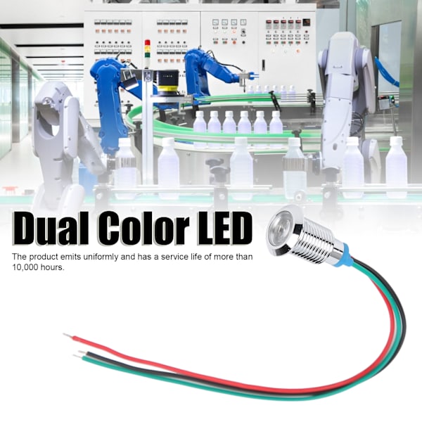 4 Set PreWired Runda LED-lampor Mini Common Anode 2-färgs Indikatorlampor 10mm 110220V (Röd och Grön)