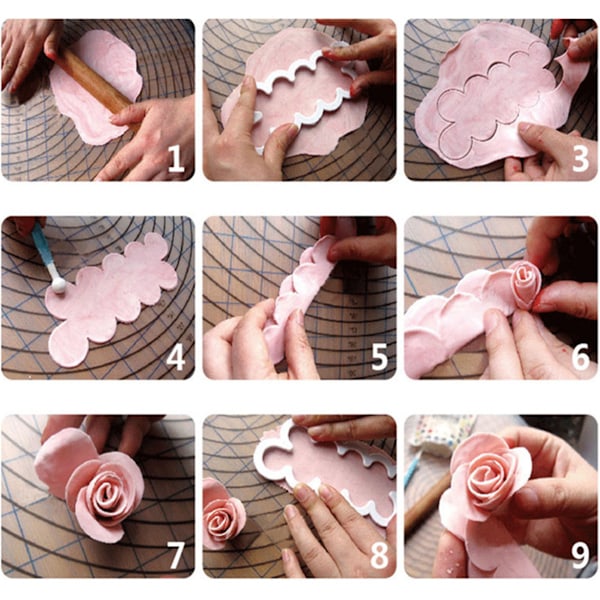 Kakepynt Gumpaste Blomster Den Enkleste Rose Noensinne Kutter