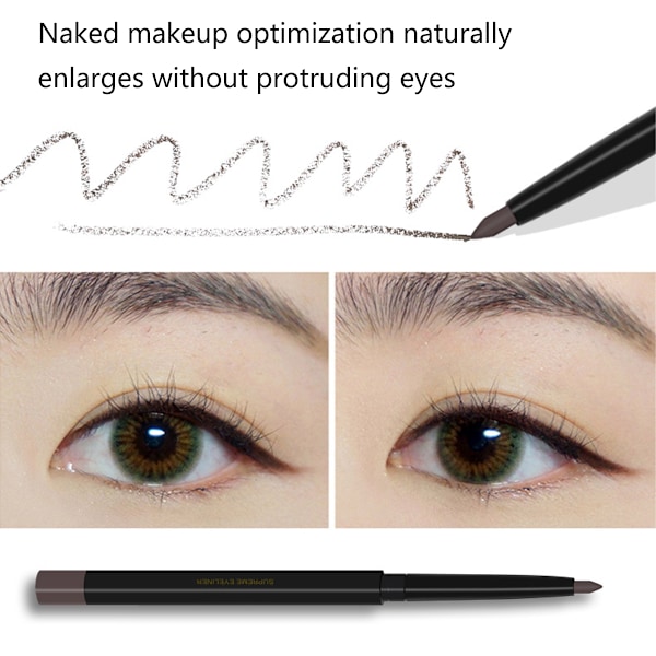 Långvarig Eyelinerpenna, Mjuk & Bländbar Makeup, Smudge-resistent Penna Eyeliner Svart & Djupbrun