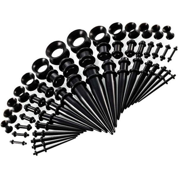Tunnel Set 1.6-10 mm Stretch Set Akryl Stretchstavar Koniska Stretchstavar Silikon Öronutvidgare 3 mm 4 mm 5 mm 6 mm 8 mm 10 mm 12 mm Pluggar Pack med 50