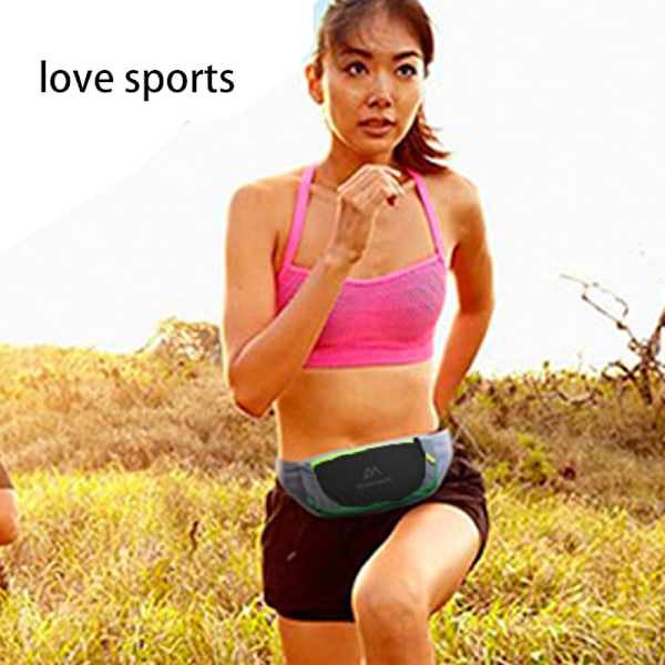 Löparmidjeväsk, Slank Handsfree Workout Fanny Pack, Andningsbar Väska för Pengar, Telefon för Män och Kvinnor