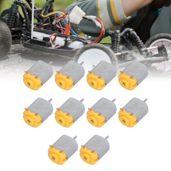 10 st Mini Elektriska Motorer Hög Hastighet Låg Buller Små DC Motorer för Hobby DIY Leksaker Bilar Gul