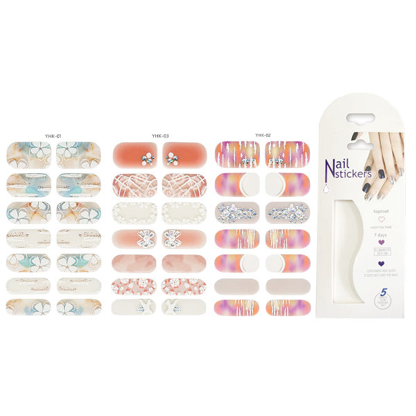 3-pack nagelklistermärken, nagellackremsor, glittrande självhäftande DIY-dekalklistermärken