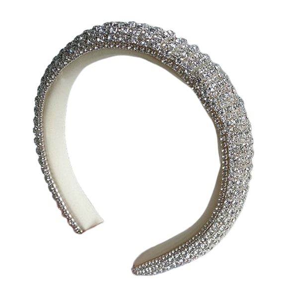 1 st hårband med full rhinestones, bred kant, hög krona, dekorativ frisyr, passar de flesta
