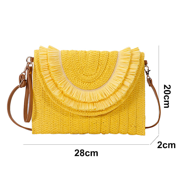 Vävd stråväska, crossbody-väska, semesterväska