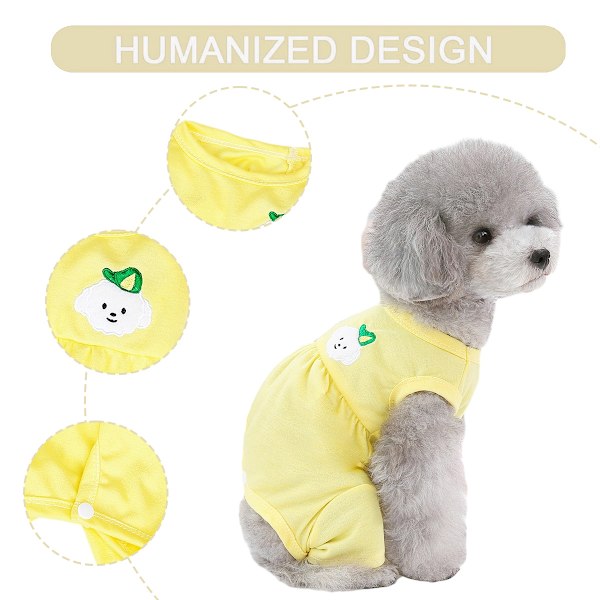 Katte Kirurgisk Gendannelsesdragt, Kæledyrs Kirurgisk Onesie Efter Operation, Kæledyrs E-krave Alternativ til Hund (Gul)