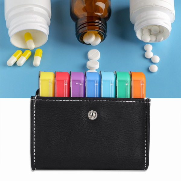 Bärbar 28 Grids Pill Holder Tablettask Avtagbar medicin