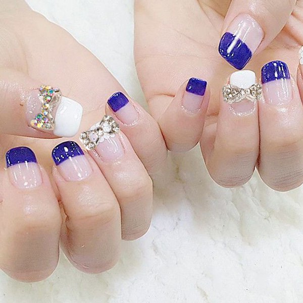 40 st Bowknot Nail Alloy Rhinestones för naglar Slips Nagelkristaller Naglar Juveler Rhinestones Nagelkonst Stenar Set