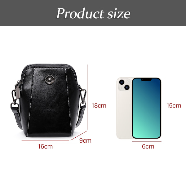 Mobiltelefonväska crossbody Äkta läder Små crossbody väskor Plånböcker för kvinnor Mobiltelefonväska