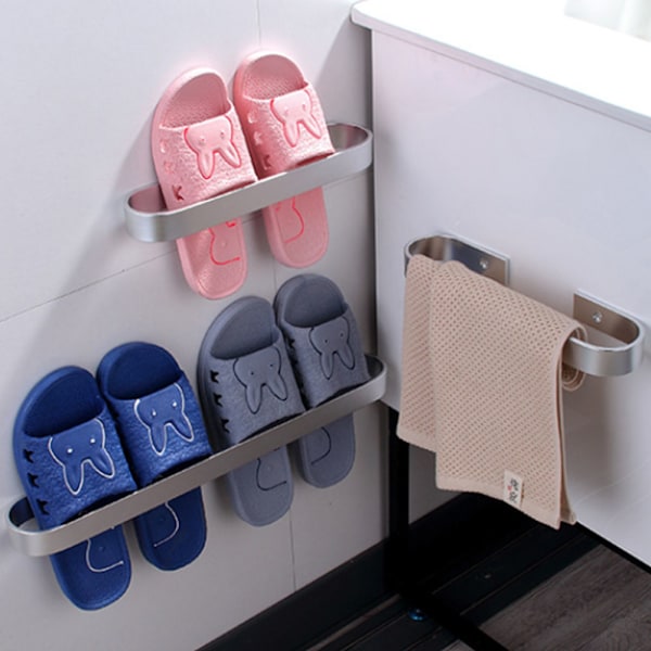 Håndkleholder uten boring - 40/50 cm - for bad, kjøkken, enkel montering (uten håndklær)