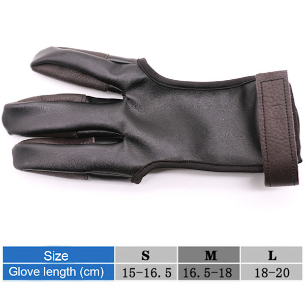 Pilbågshandske Fingertab Tillbehör - Läderhandskar för Recurve & Compound Båge - Tre-Fingerskydd för Skytte