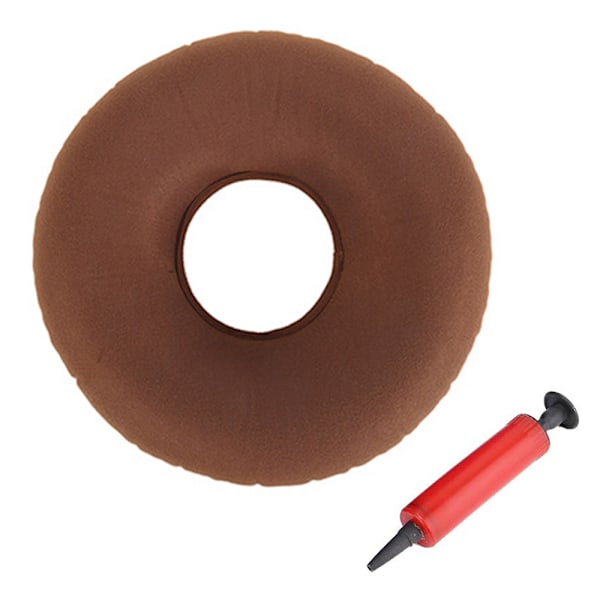 Uppblåsbar Donutkudde / Doughnutkudde med Pump & Resväska - Ländstöd för Hemorrojder, Graviditet, Sittbensvärk, Användning i Hemmet